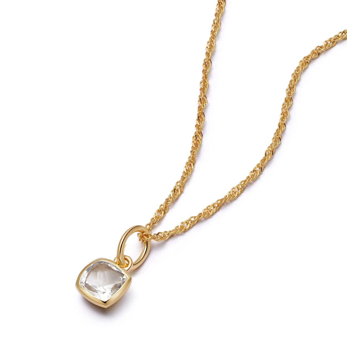 Birthstone Charm Necklace 18ct Gold Plate