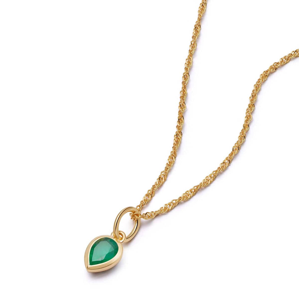 Birthstone Charm Necklace 18ct Gold Plate
