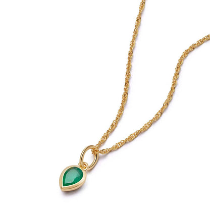 Birthstone Charm Necklace 18ct Gold Plate