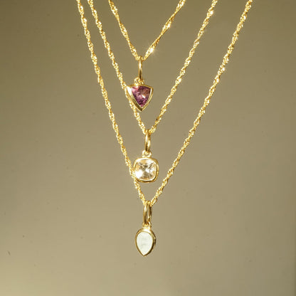 Birthstone Charm Necklace 18ct Gold Plate