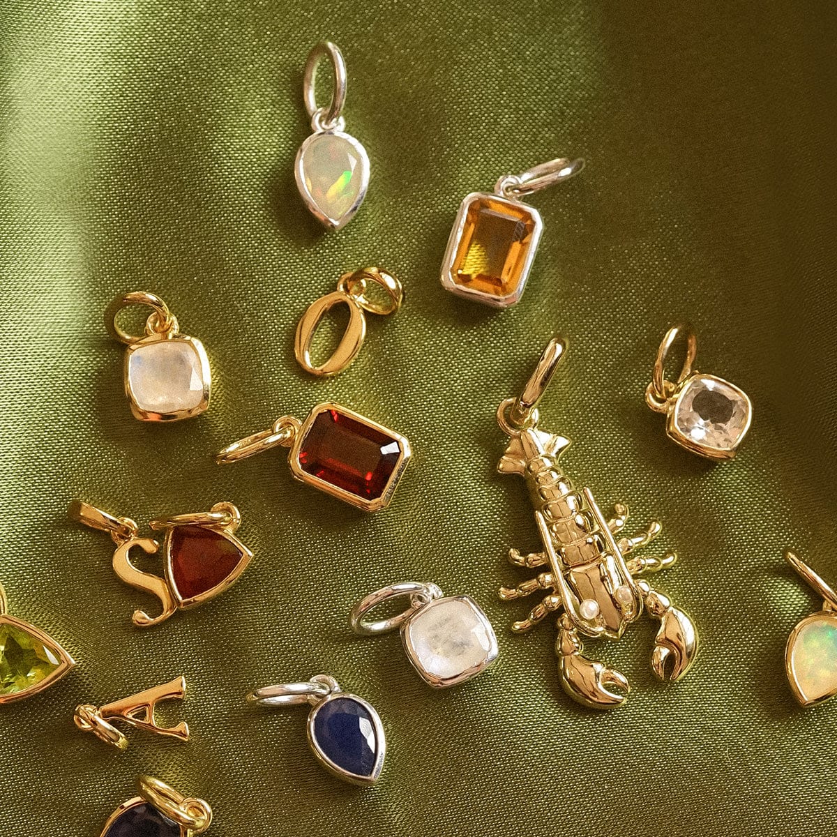Birthstone Charm Necklace 18ct Gold Plate