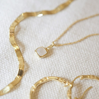 Birthstone Charm Necklace 18ct Gold Plate