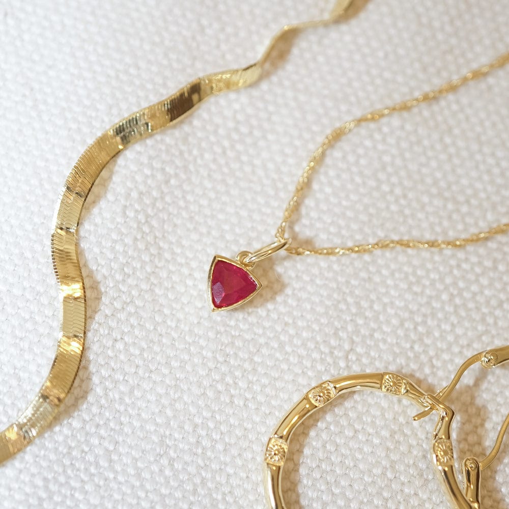 Birthstone Charm Necklace 18ct Gold Plate