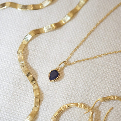 Birthstone Charm Necklace 18ct Gold Plate