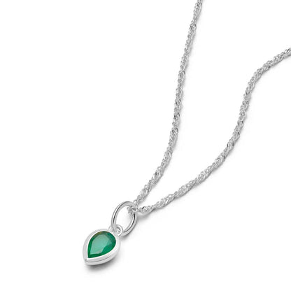 Birthstone Charm Necklace Sterling Silver