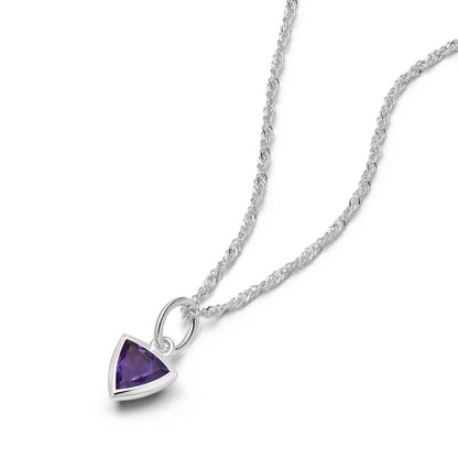Birthstone Charm Necklace Sterling Silver