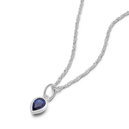 Birthstone Charm Necklace Sterling Silver