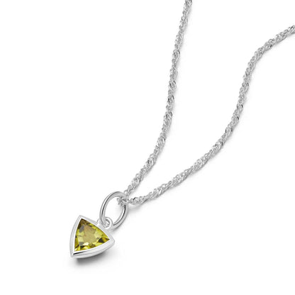 Birthstone Charm Necklace Sterling Silver