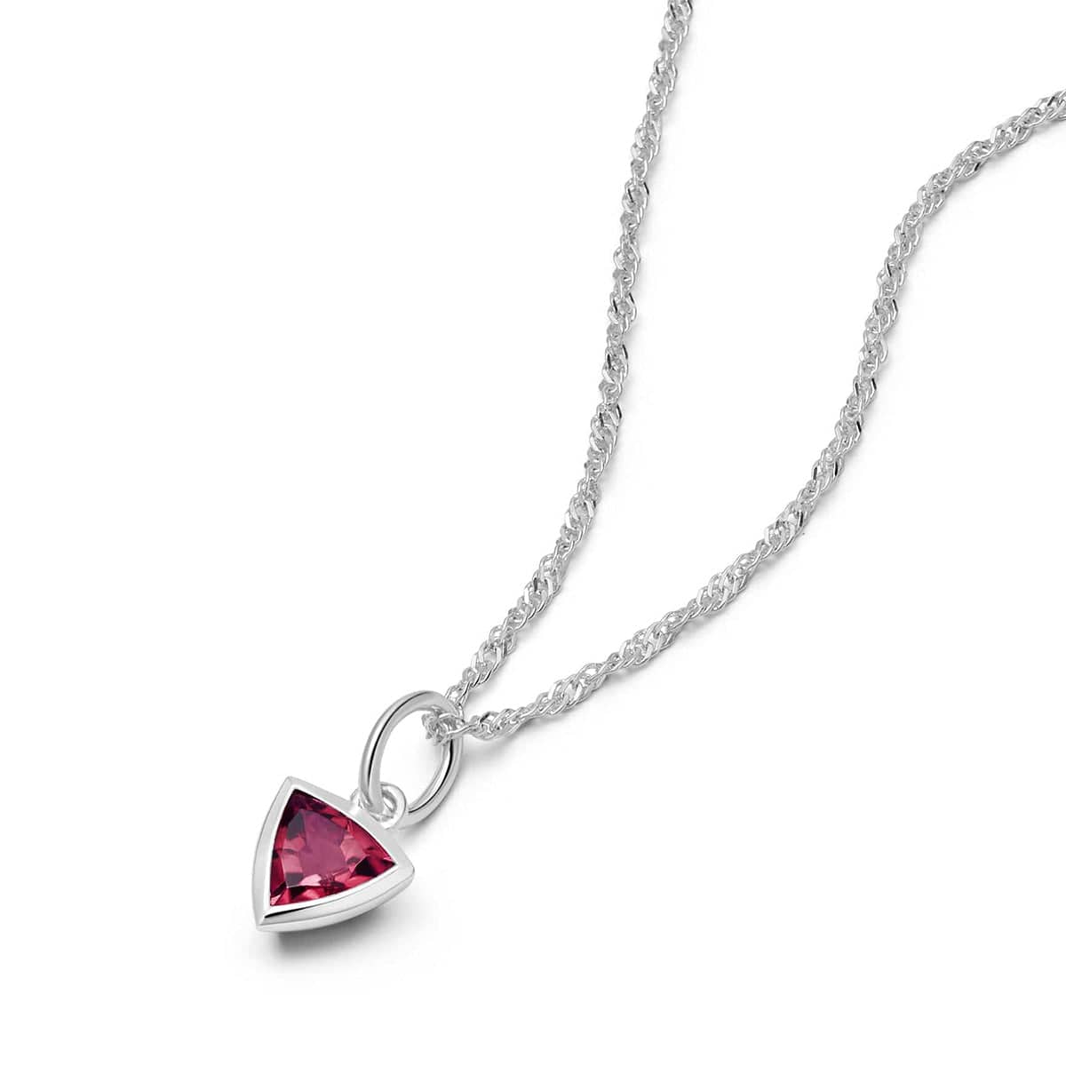Birthstone Charm Necklace Sterling Silver