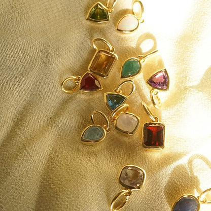 Birthstone Charm Pendant 18ct Gold Plate