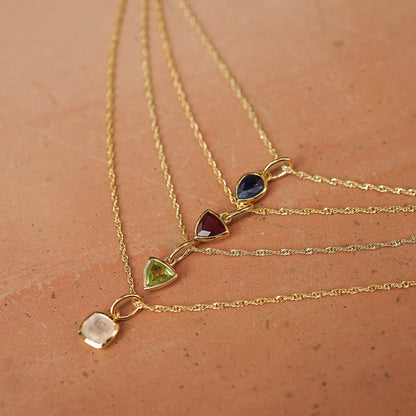 Birthstone Charm Pendant 18ct Gold Plate