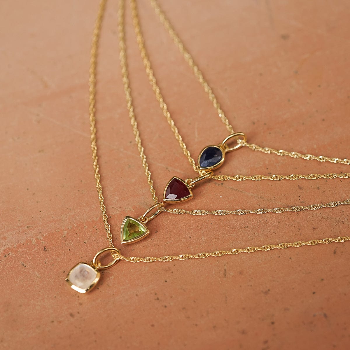 Birthstone Charm Pendant 18ct Gold Plate