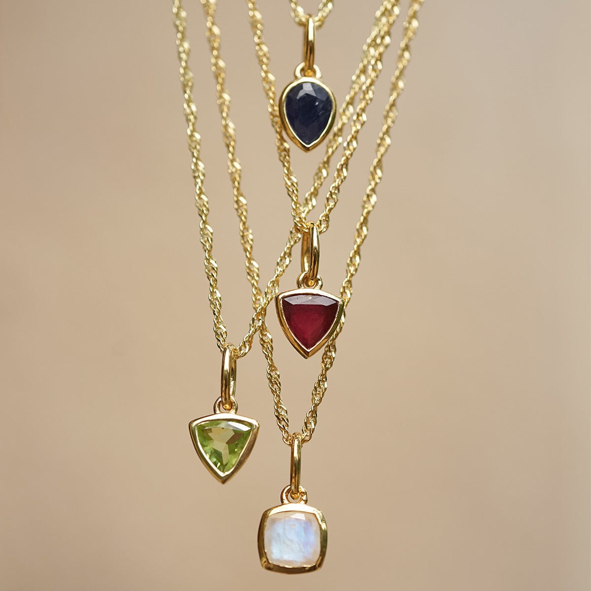 Birthstone Charm Pendant 18ct Gold Plate