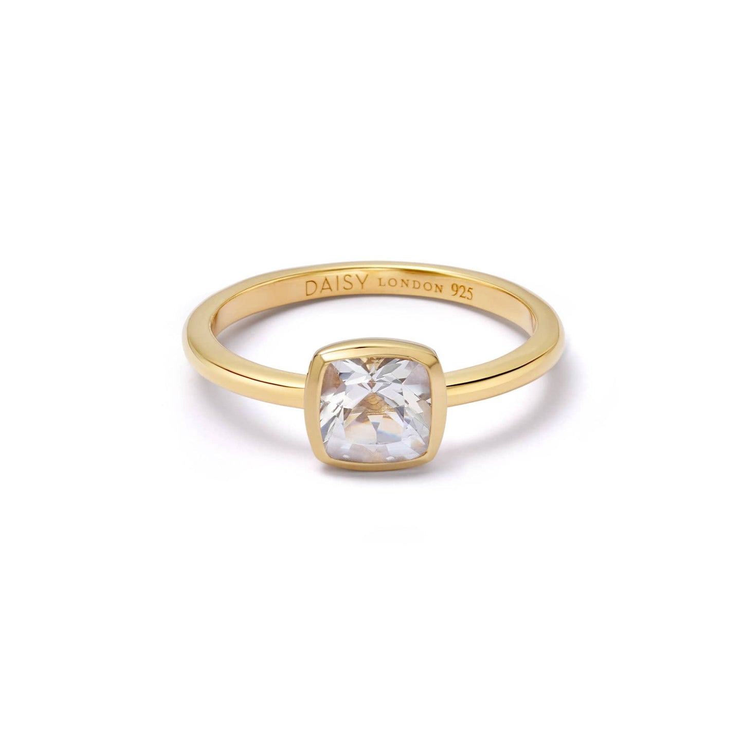 Birthstone Ring 18ct Gold Plate