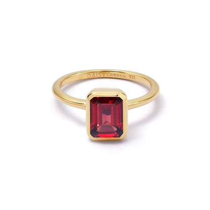 Birthstone Ring 18ct Gold Plate
