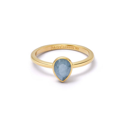Birthstone Ring 18ct Gold Plate