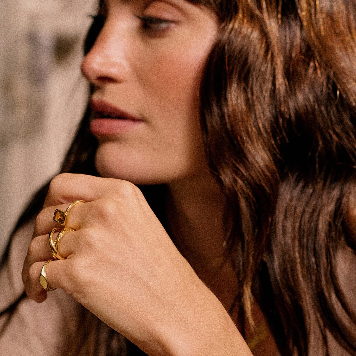 Birthstone Ring 18ct Gold Plate