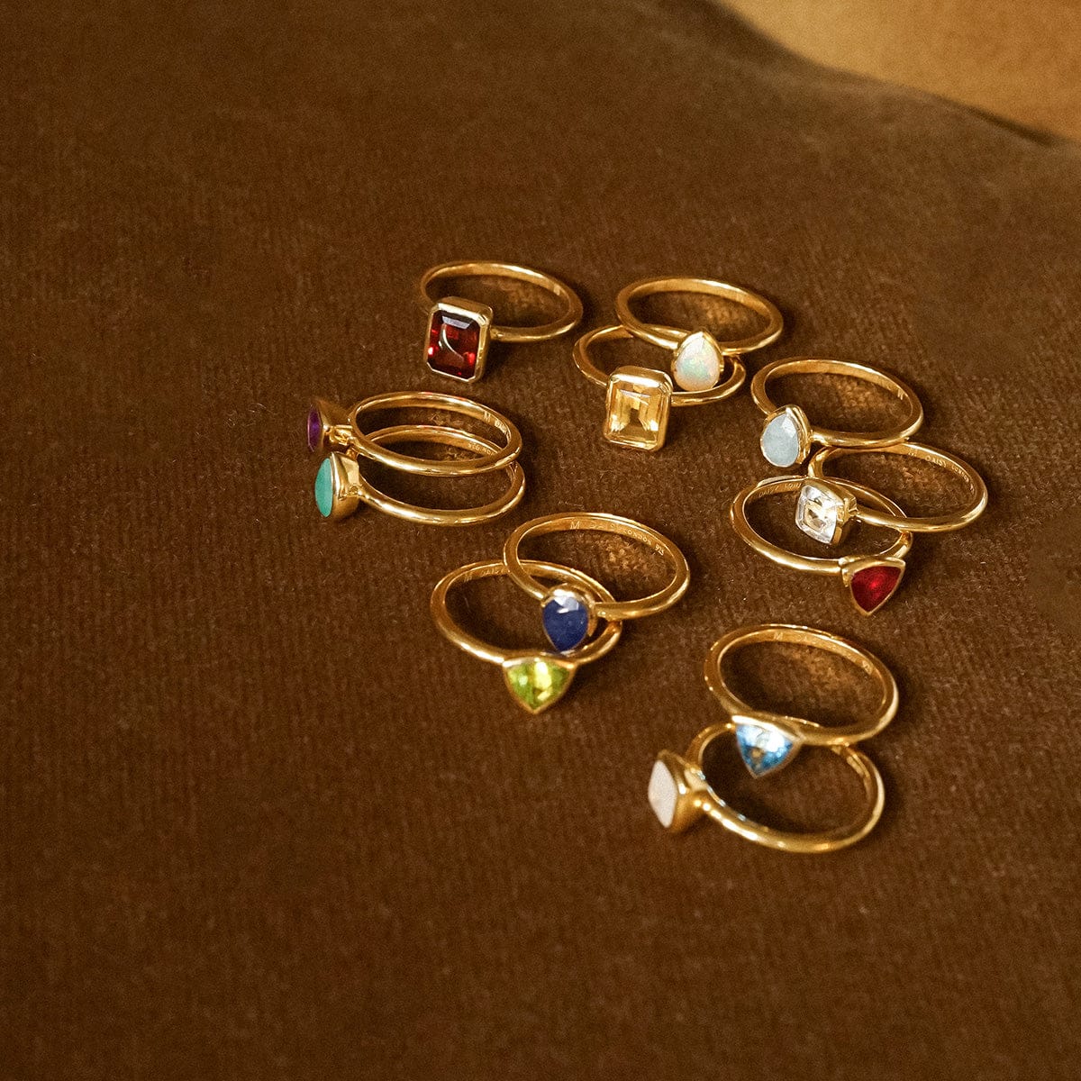 Birthstone Ring 18ct Gold Plate