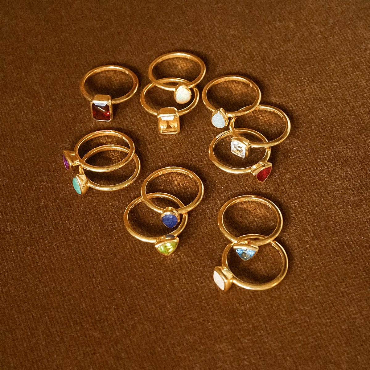 Birthstone Ring 18ct Gold Plate