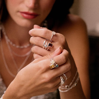 Birthstone Ring Sterling Silver