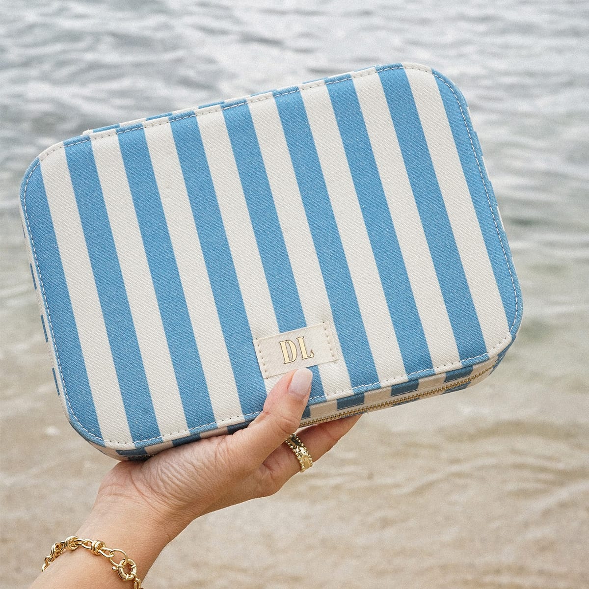 Blue Stripe Large Jewellery Box