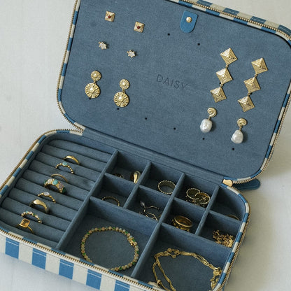 Blue Stripe Large Jewellery Box