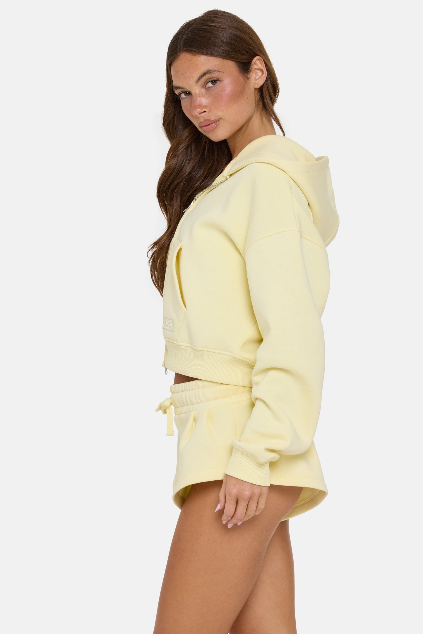 Oversized Zip-Up Hoodie in Buttercream