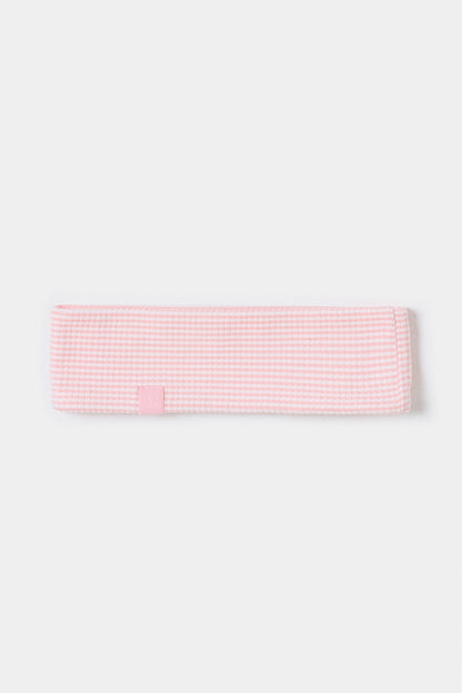 Ribbed Jersey Headband in Peach Stripe