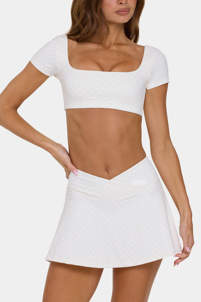Soft Active Cap Sleeve Crop Top in Cotton Candy