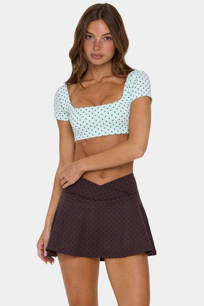 Soft Active Cap Sleeve Crop Top in Mint Chip