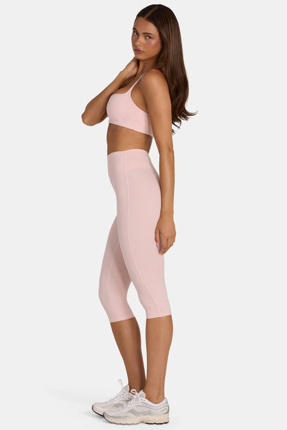 Soft Active Capri Leggings in Blush Marl