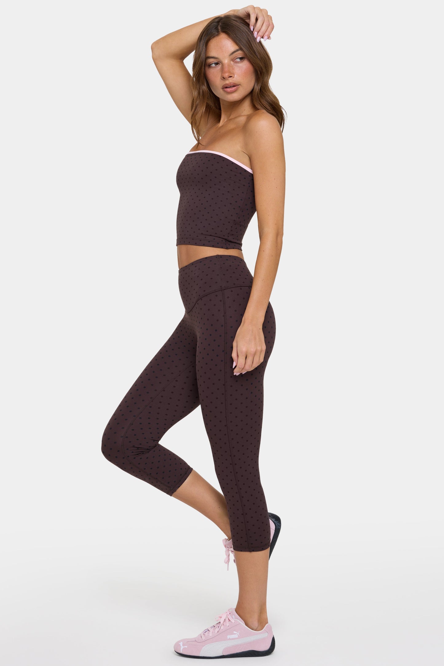 Soft Active Capri Leggings in Choc Chip
