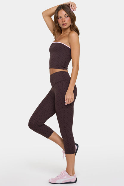 Soft Active Capri Leggings in Choc Chip