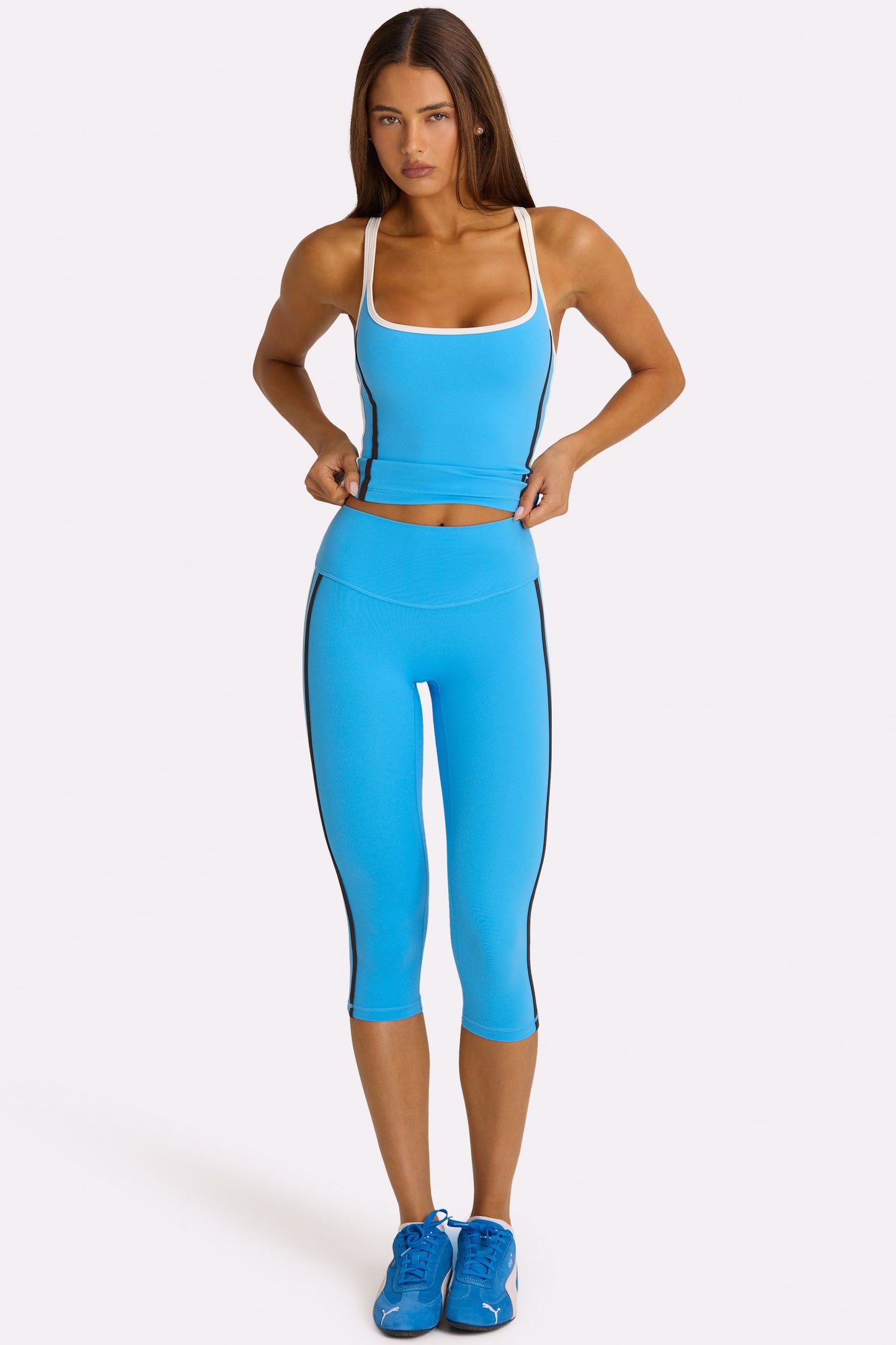 Soft Active Capri Leggings in Electric Blue