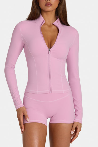 Soft Active Zip-Up Jacket in Sweet Pink