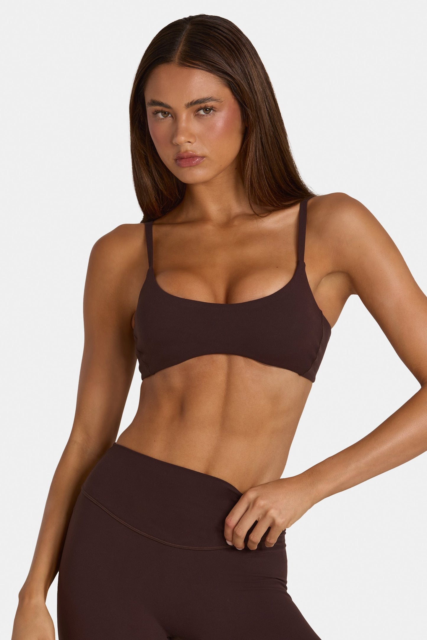 Soft Active Low-Impact Sports Bra in Espresso