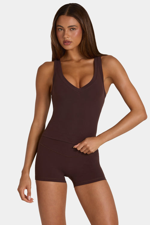 Soft Active Tank Top in Espresso