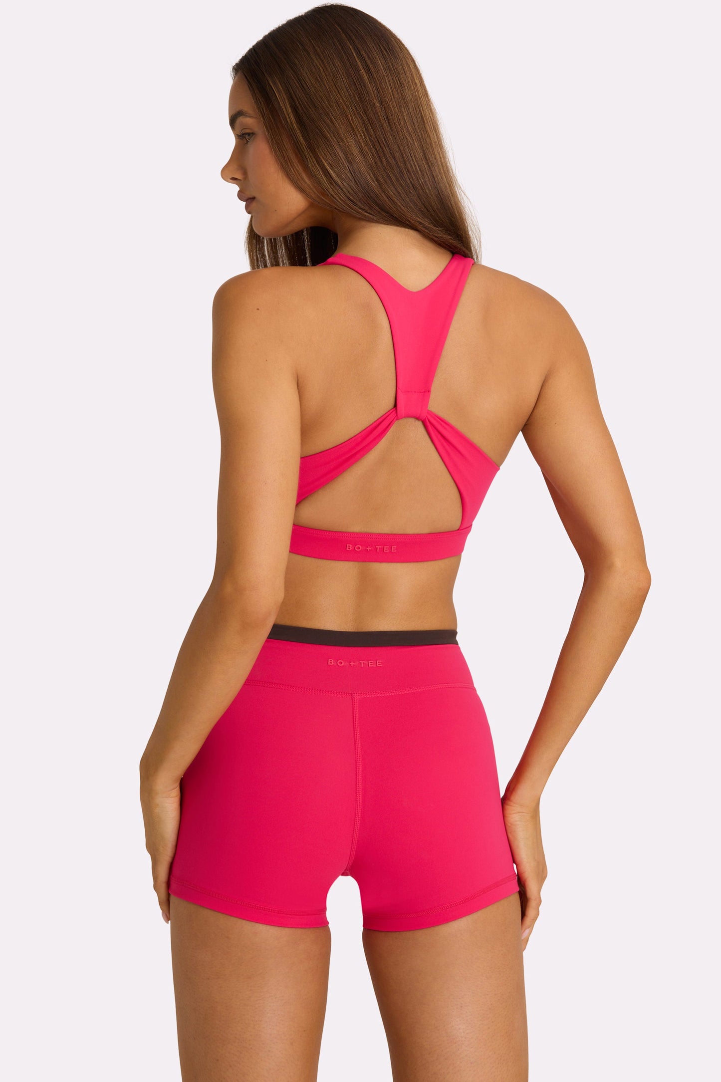 Soft Active Wrap Waist Shorts in Hot Pink