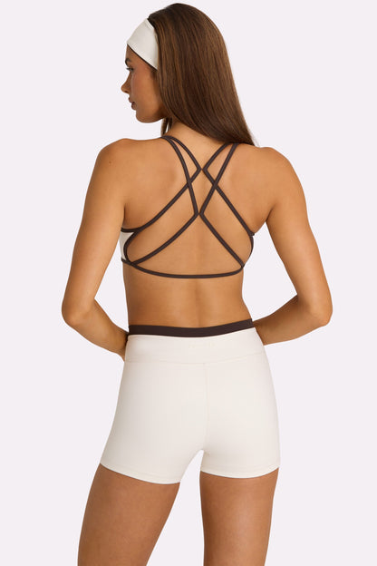 Soft Active Wrap Waist Shorts in Coconut