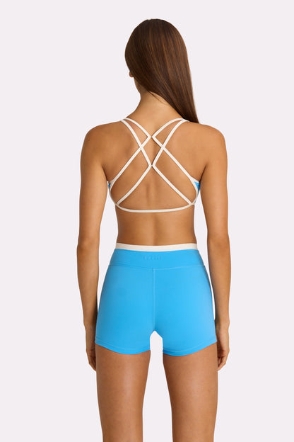 Soft Active Wrap Waist Shorts in Electric Blue