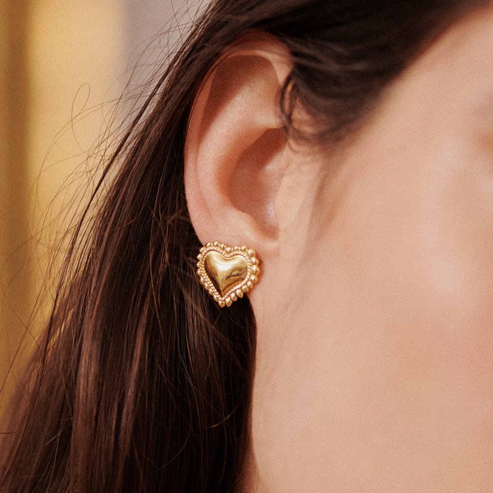 Bobble Heart Gift Set 18ct Gold Plate