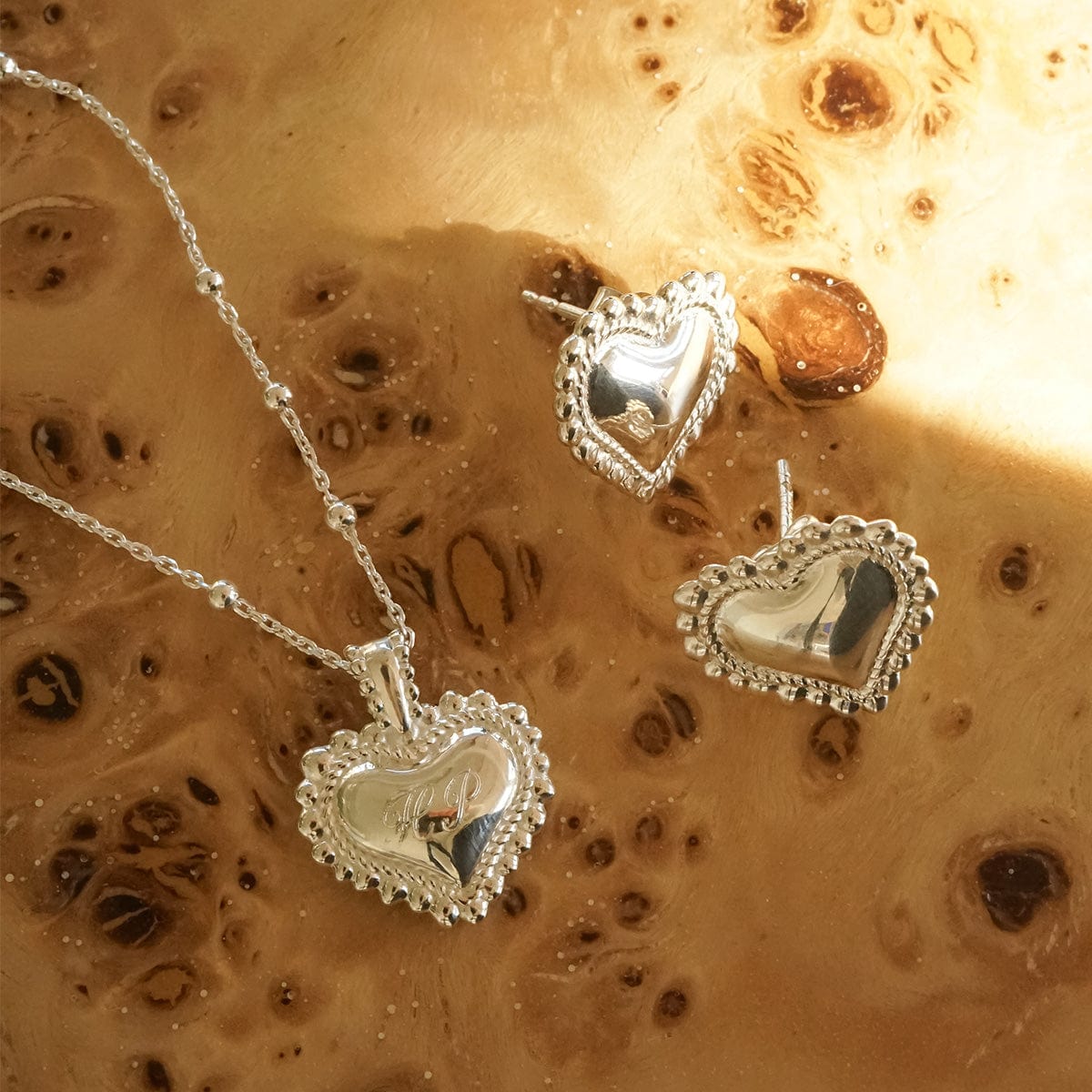 Bobble Heart Gift Set Sterling Silver