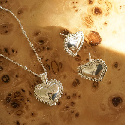 Bobble Heart Gift Set Sterling Silver