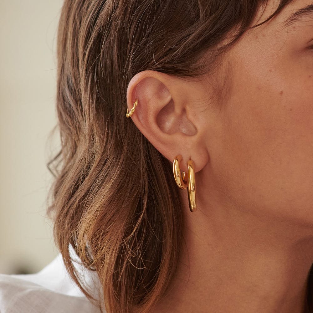 Bold Hoop Earrings 18ct Gold Plate
