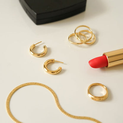 Bold Hoop Earrings 18ct Gold Plate