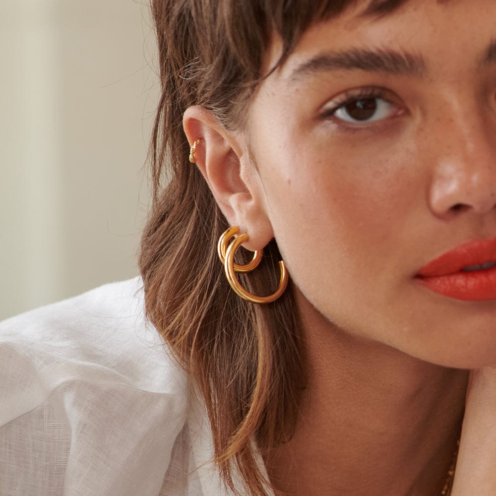 Bold Hoop Earrings 18ct Gold Plate