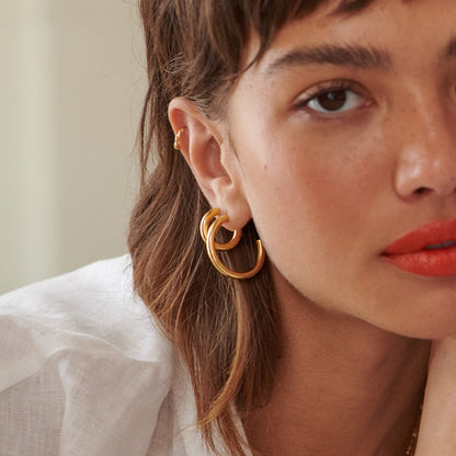 Bold Hoop Earrings 18ct Gold Plate