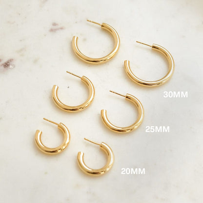 Bold Hoop Earrings 18ct Gold Plate