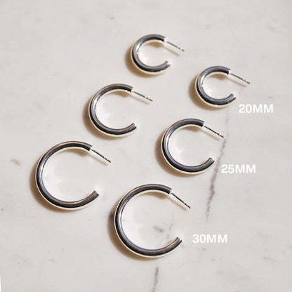 Bold Hoop Earrings Sterling Silver