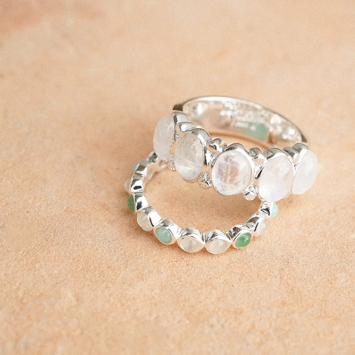 Bold Moonstone Ring Sterling Silver